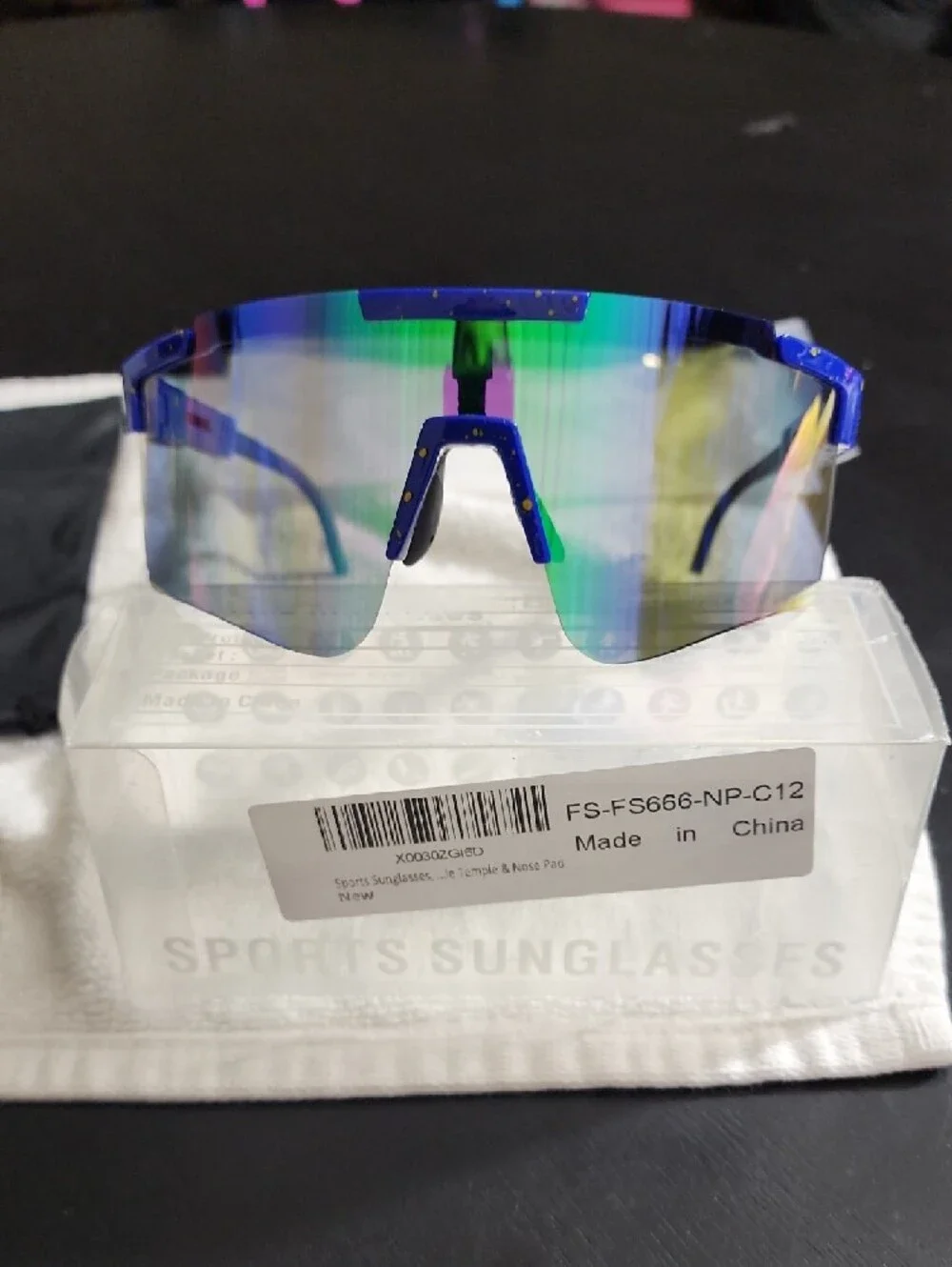 SPORTS SUNGLASSES FS666-NP-C12 Men Women & Youth Multicolor UV Wrap Shield Lens